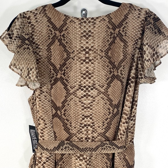 Sweet Pea New York Co Stacy Frati Python Snakeskin Animal Print Wrap Dress M NWT - Picture 4 of 12